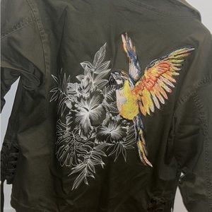 Army green 3/4 sleeve jacket